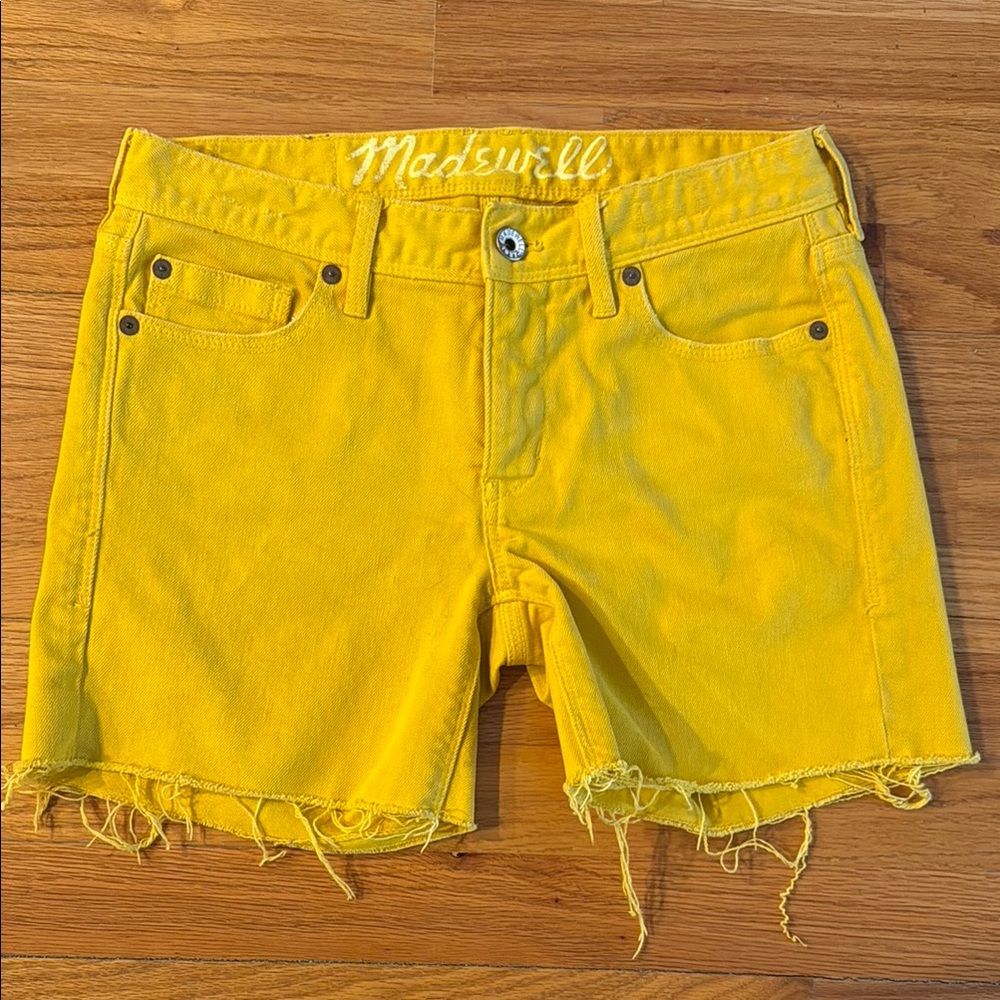 Madewell Women's Yellow Denim Shorts- NEW without tag- Sz 26